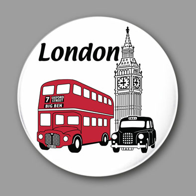 London Big Ben,Taxi,Bus,Poly Fridge Magnet 7 cm,England Souvenir,NEU 